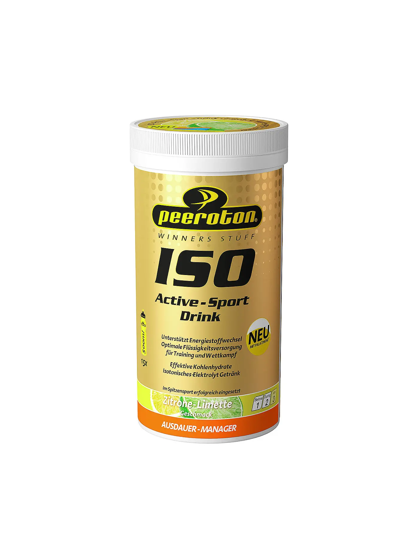 PEEROTON | Isotonisches Getränkepulver Iso Active Zitrone-Limette 300g | 
